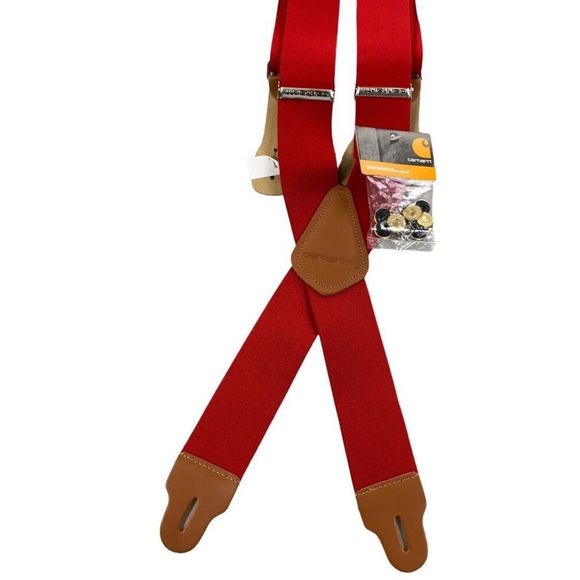 Carhartt Suspenders With Buttons 2” Red NEW - Picture 6 of 9